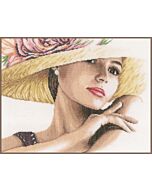 Lanarte borduurpakket Dame met hoed op kaaslinnen pn-0168602