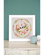 Borduurpakket mezen in bloemenkrans Vervaco pn-0169582