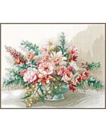  Borduurpakket Lanarte Bloemenboeket met telpatroon op linnen  PN-0169794