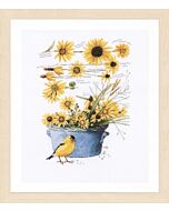Borduurpakket Zonnebloemen van Marjolein Bastin Lanarte pn-0172914