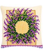 Vervaco borduurkussen lavendelkrans pn-0173731 Kruissteek borduren