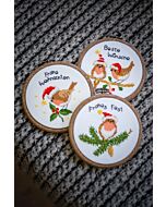 Vervaco borduurpakket Kerstvogeltjes met borduurring pn-0182761 borduren