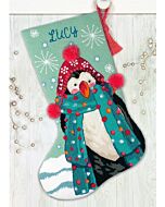 Voorbedrukt borduurpakket Kerstsok pinguin Dimensions 71.09160