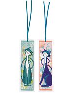 Vervaco borduurpakket 2 boekenleggers Flower Cats PN-0191942