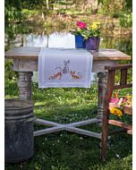 Borduurpakket tafelloper Streepjes katten van Vervaco PN-0195218 voorbedrukt