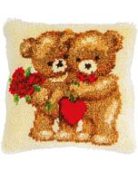 Vervaco Smyrnapakket knoopkussen liefdes beren PN-0197658 voorbedrukt (kussenrug en opvulkussen apart verkrijgbaar)