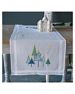 Borduurpakket tafelloper Moderne dennenbomen van Vervaco PN-0198052 voorbedrukt