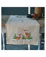Borduurpakket tafelloper hertjes van Vervaco PN-0198692 voorbedrukt  