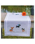 Vervaco tafelloper Hondjes in Platsteek PN-0199283 voorbedrukt