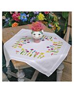 Borduurpakket tafelkleed lentebloemen van Vervaco PN-0199588 voorbedrukt