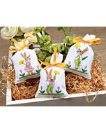 Vervaco borduurpakket kruidenzakjes 3 st. Paaskonijnen PN-0200379 telpatroon