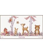 Vervaco borduurpakket geboortetegel in het bos PN-0201397 telpatroon