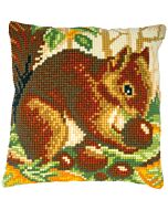 Vervaco borduurkussenpakket eekhoorn in het bos PN-0201663 voorbedrukt (kussenrug en opvulkussen apart verkrijgbaar)