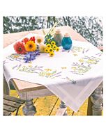 Vervaco tafelkleed borduren lavendel PN-0201841 voorbedrukt, dit borduurpakket is ook verkrijgbaar in een tafelloper.