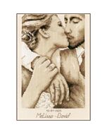 Vervaco borduurpakket trouwtege lliefdevolle kus PN-0202626 Sepia stijl