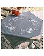 Vervaco borduurpakket tafelkleed Bosdieren in de winter PN-0202652 voorbedrukt