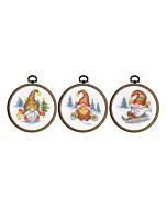 Vervaco borduurpakket gnomes 3st. PN-0203241 telpatroon incl. borduurringen