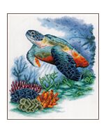 Lanarte borduurpakket Onderzeese schatten PN-0203311 is het eindresultaat van de Secret Stitch Along 2023/2