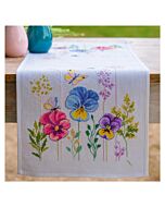 Vervaco borduurpakket tafelloper 'Viooltjes' PN-0205036 telpatroon