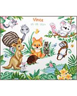 Vervaco borduurpakket geboortetegel konijn in de tuin PN-0221962 telpatroon