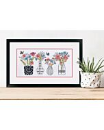 Dimensions borduurpakket bloemen vazen 70-35431 telpatroon