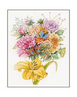 Lanarte borduurpakket fleurig boeket met vlinders PN-0205834 aida telpatroon