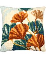 Vervaco borduurkussenpakket ginkobladeren PN-0206655 voorbedrukt (kussenrug en opvulkussen apart verkrijgbaar)