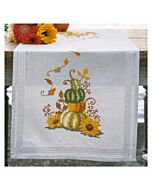 Vervaco borduurpakket tafelloper pompoen met bladeren PN-0206883 voorbedrukt