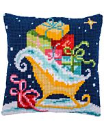 Vervaco borduurkussenpakket arreslee met cadeautjes PN-0206951 voorbedrukt