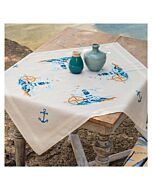 Vervaco borduurpakket tafelkleed marine PN-0206977 voorbedrukt (ook verkrijgbaar in een tafelloper variant)