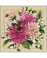 Lanarte borduurpakket roze dahlia PN-0207467 telpatroon
