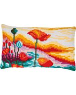 Vervaco borduurkussenpakket klaprozen landschap PN-0207522 voorbedrukt