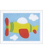 Vervaco kinder borduurpakket vliegtuigje PN-0207572 voorbedrukt