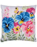 Vervaco borduurkussenpakket 'Viooltjes' PN-0211633 voorbedrukt