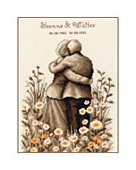 Vervaco borduurpakket eeuwige liefde PN-0211807 telpatroon in sepia stijl