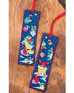 Vervaco borduurpakket 2st. boekenleggers arreslee en kerstman PN-0211899 telpatroon
