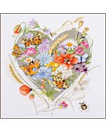 Lanarte borduurpakket 'Bloemenhartje' PN-0212837 evenweave telpatroon