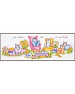 Vervaco borduurpakket poezen aan het lezen PN-0213990 telpatroon