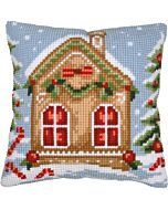 Vervaco borduurkussenpakket Gingerbread house PN-0214117 voorbedrukt