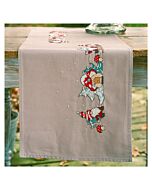 Vervaco borduurpakket tafelloper kabouter kerstdorp PN-0214765 voorbedrukt