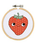 Vervaco borduurpakket Aardbei PN-0215419 incl. borduurring van Eva Mouton (telpatroon)