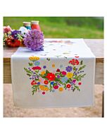 Vervaco borduurpakket tafelloper kleurrijke wereld PN-0216916 voorbedrukt