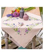 Vervaco borduurpakket tafelkleed 'Paarse tuinpracht' PN-0216925 voorbedrukt