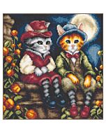 Lanarte borduurpakket katten genieten van de nacht PN-0217597 aida telpatroon