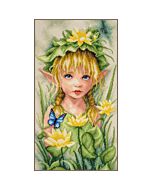 Lanarte borduurpakket elfje met bloemenkroon PN-0221118 evenweave telpatroon