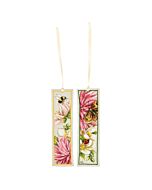 Lanarte borduurpakket 2st. boekenleggers roze dahlia PN-0221308 evenweave telpatroon