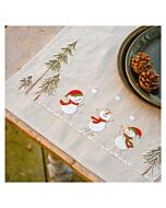 Vervaco borduurpakket placemat 2st. Sneeuwmannetjes PN-0223168 voorbedrukt