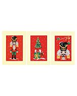 Vervaco borduurpakket kerstkaart notenkraker 3st. PN-0231075 telpatroon incl. envelop & passe-partout