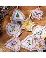 Vervaco borduurpakket kerst ornamenten PN-0234332 telpatroon. Dit is het eindresultaat van de Secret Stitch Along 2025/3.