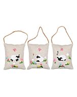 Vervaco borduurpakket deco kussentjes schaapjes in de wei 3st. PN-0237652 voorbedrukt